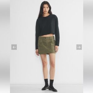 Aritzia Black Long Sleeve Waffle Knit Shirt